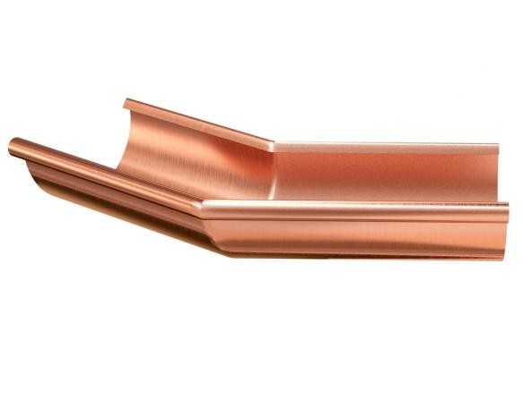 Водосток Aquasistem, система 125x90 - Угол желоба наружный медный 135° купить в Бугульме