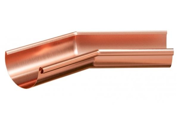 Водосток Aquasistem, система 125x90 - Угол желоба внутренний медный 135° купить в Бугульме