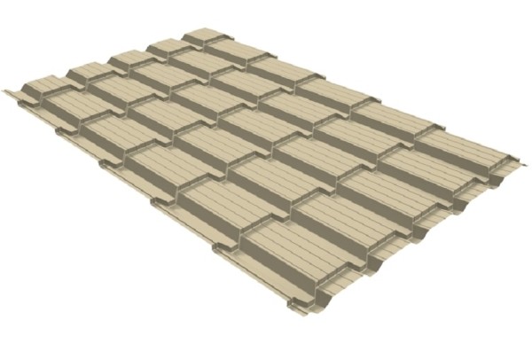 Металлочерепица GL квадро профи 0,45 PE RAL 1015 светлая слоновая кость купить в Бугульме