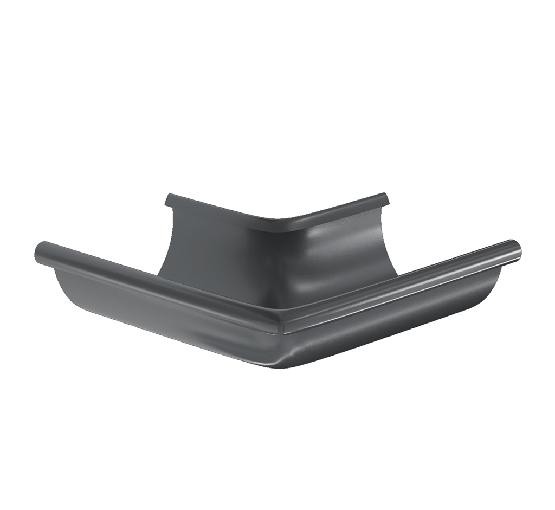 Водосток Aquasistem, система 125x90 -  Угол желоба, наружный 90° RAL 7024 Тёмно-серый купить в Бугульме