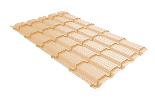 Металлочерепица GL квадро профи 0,45 PE RAL 1014 слоновая кость купить в Бугульме