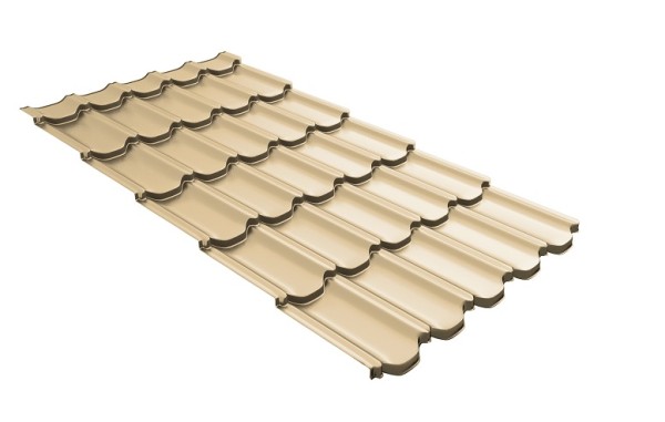 Металлочерепица квинта плюс с 3D резом 0,45 PE RAL 1014 слоновая кость купить в Бугульме
