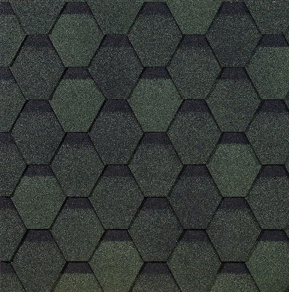 Гибкая черепица EURASIA Docke, Коллекция ШЕСТИГРАННИК Зелёный купить в Бугульме