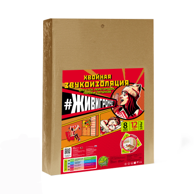 Хвойная звукоизоляция под гипсокартон #ЖИВИГРОМЧЕ! 800х600х12 мм (3,84м2)