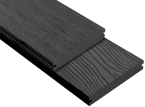 Террасная доска ДПК Outdoor 3D полнотелая STORM/OCEAN BLACK черная купить в Бугульме