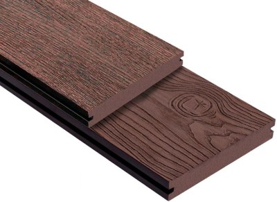 Террасная доска ДПК Outdoor 3D полнотелая STORM/OCEAN BROWN коричневая микс