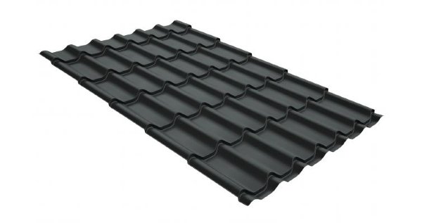 Металлочерепица классик GL 0,5 GreenCoat Pural Matt RR 23 темно-серый (RAL 7024 мокрый асфальт) купить в Бугульме