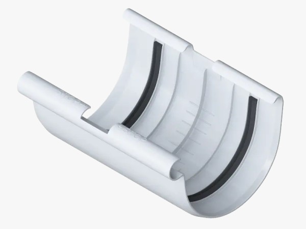 Водосток Альта-Профиль ПВХ – Соединитель желоба (белый) купить в Бугульме