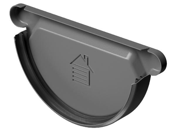 Заглушка желоба D125 Döcke STAL PREMIUM Графит, (RAL 7024) купить в Бугульме