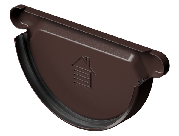 Заглушка желоба D125 Döcke STAL PREMIUM Шоколад, (RAL 8019) купить в Бугульме