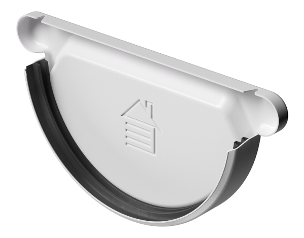 Заглушка желоба D125 Döcke STAL PREMIUM Пломбир, (RAL 9010) купить в Бугульме