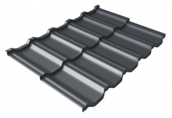 Металлочерепица модульная Квинта Uno Grand Line c 3D резом 0,5 Satin Мatt RAL 7024 мокрый асфальт купить в Бугульме