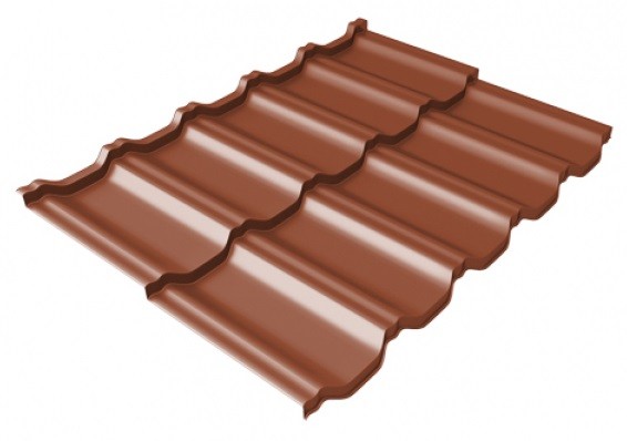 Металлочерепица модульная Квинта Uno Grand Line c 3D резом 0,5 Satin Мatt RAL 8004 терракота купить в Бугульме
