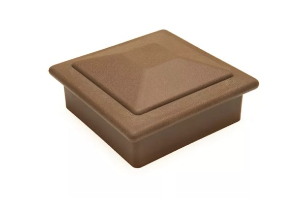 Крышка верхняя фигурная ПВХ для столба Deckart 100х100 Шоколад купить в Бугульме