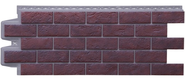 Фасадная панель Grand Line Состаренный кирпич Элит кофе (жжёный), ШОВ темно-бежевый купить в Бугульме