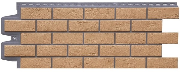Фасадная панель Grand Line Состаренный кирпич Элит солома, ШОВ темно-бежевый купить в Бугульме
