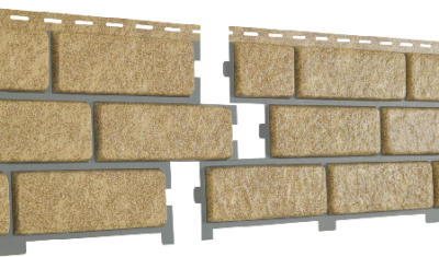 Фасадная панель Ю-Пласт Стоун Хаус Кирпич с декорированным швом Песочный