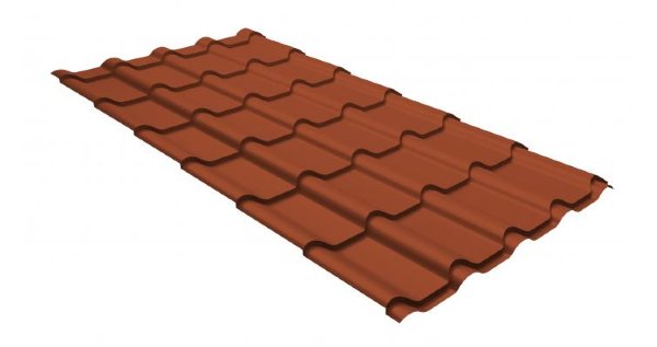 Металлочерепица камея GL 0,5 GreenCoat Pural RR 750 кирпично-красный (RAL 8004 терракота) купить в Бугульме