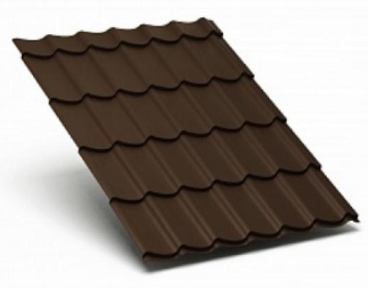 Металлочерепица Металл Профиль матовый полиэстр Valori 0,5 сталь RAL 8017 коричневый купить в Бугульме