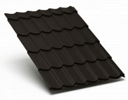Металлочерепица Металл Профиль матовый полиэстр Valori 0,5 сталь RR 32 темно-коричневый купить в Бугульме
