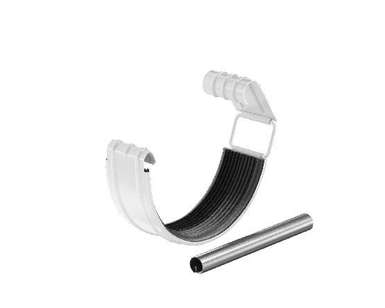 Водосток Aquasistem, система 125x90 - Соединитель желоба с резиновым уплотнителем RR 20 Мраморно-белый купить в Бугульме