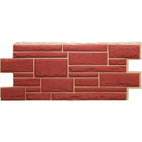 Фасадная панель Техоснастка, Камень Дикий, Красный купить в Бугульме