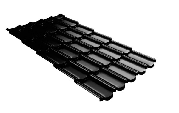 Металлочерепица квинта плюс с 3D резом 0,5 GreenСoat Pural Matt RR 33 черный (RAL 9005 черный) купить в Бугульме