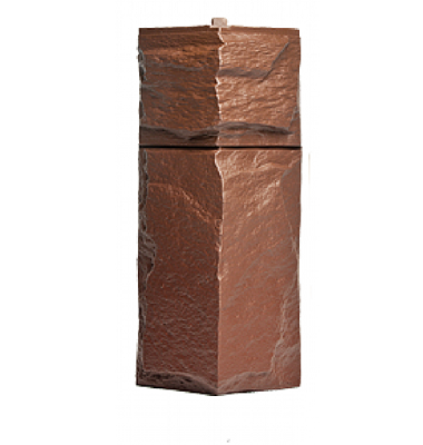 Угол T-Сайдинг-Гранит Леон Коричневый