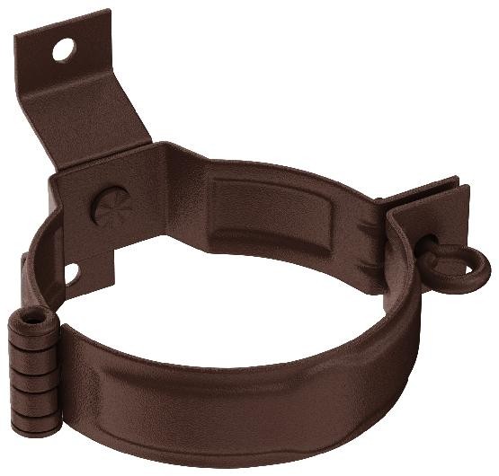 Водосток Aquasistem, Система 125x90 - Декоративный хомут трубы под дерево с комплектом крепления RAL 8017 Коричневый matt купить в Бугульме