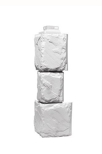 Угол наружный «Камень крупный»  Мелованный белый купить в Бугульме