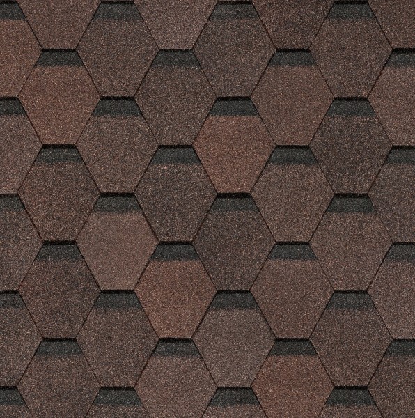 Гибкая черепица Docke, коллекция Шестигранник Коричневый купить в Бугульме