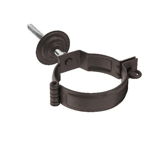 Водосток Aquasistem, Система 125x90 - Декоративный хомут трубы под метиз с комплектом крепления RR 32 Тёмно-коричневый matt купить в Бугульме