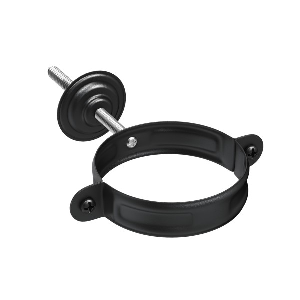 Водосток Aquasistem, система 125x90 - Комплект крепления трубы RAL 9005 Чёрный купить в Бугульме