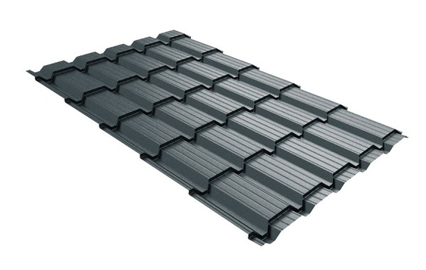 Металлочерепица GL квадро профи 0,5 Velur RAL 7016 антрацитово-серый купить в Бугульме