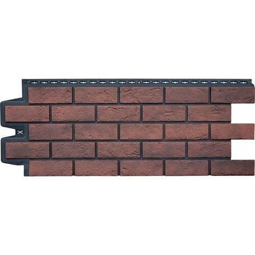 Фасадная панель Grand Line Состаренный кирпич Элит кофе (жжёный), ШОВ черный купить в Бугульме