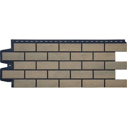 Фасадная панель Grand Line Состаренный кирпич Элит солома, ШОВ черный купить в Бугульме