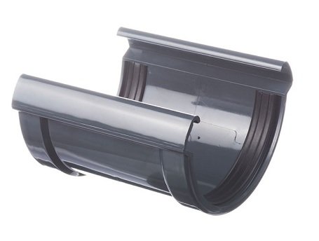 Соединитель желоба Docke Lux ПВХ - Графит купить в Бугульме