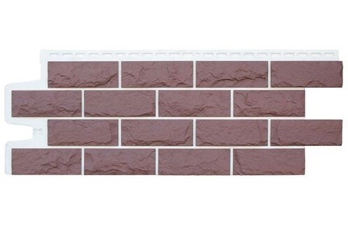 Фасадные панели Grand Line Колотый Камень Каштан, Шов белый купить в Бугульме