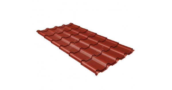 Металлочерепица камея 0,5 Satin RAL 3009 оксидно-красный купить в Бугульме