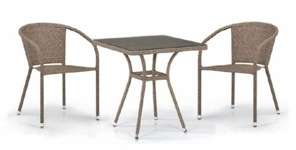 Комплект плетеной мебели AFINA из иск. ротанга T282BNT/Y137C-W56 Light Brown 2Pcs купить в Бугульме