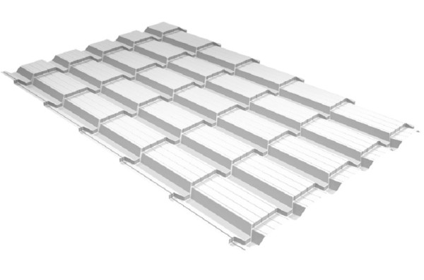 Металлочерепица GL квадро профи 0,5 Satin RAL 9003 сигнальный белый купить в Бугульме
