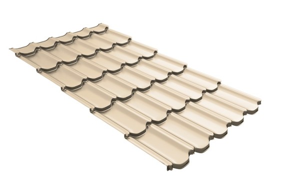 Металлочерепица квинта плюс с 3D резом 0,5 Satin RAL 1015 светлая слоновая кость купить в Бугульме