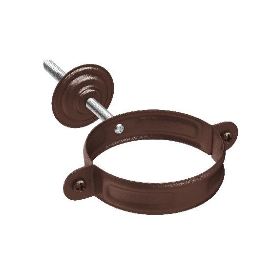 Водосток Aquasistem, Система 125x90 - Хомут для крепления трубы RAL 8017 Коричневый matt купить в Бугульме