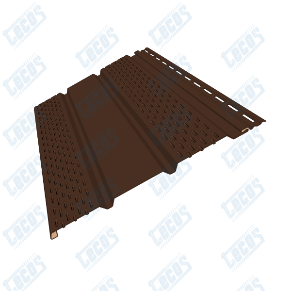 Софит к сайдингу ПЕРФОРАЦИЯ ПО БОКАМ TECOS ТЁМНЫЙ-КАШТАН купить в Бугульме