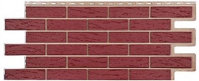Фасадная панель T-Сайдинг-Кирпич Саман Бордовый