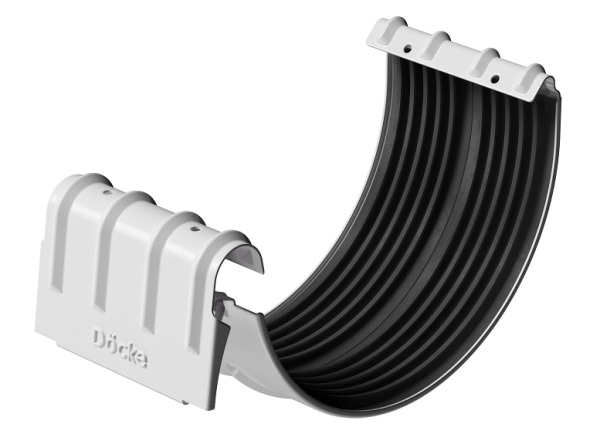 Соединитель желобов D125 Döcke STAL PREMIUM Пломбир, (RAL 9010) купить в Бугульме