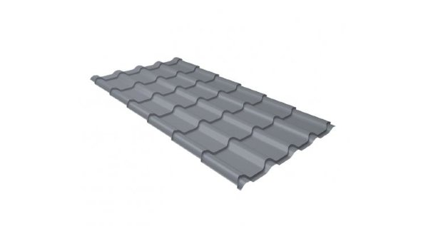 Металлочерепица камея 0,45 PE RAL 9006 бело-алюминиевый купить в Бугульме