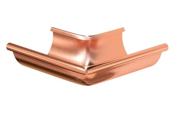 Водосток Aquasistem, система 150/100 - Угол желоба наружный медный 90° купить в Бугульме